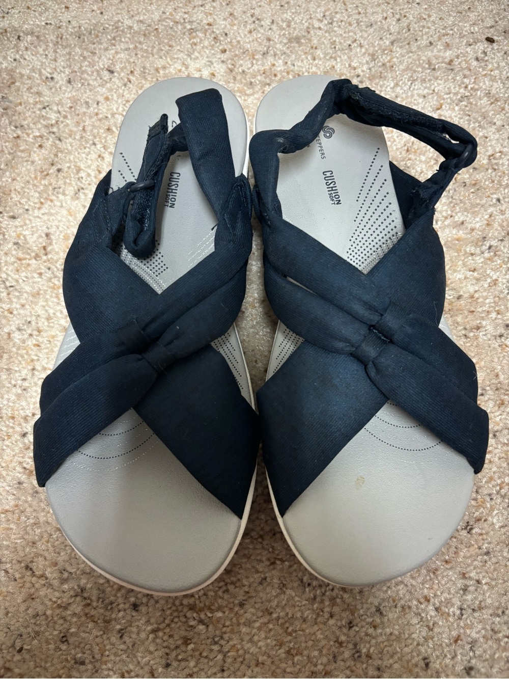 Cloudsteppers by Clarks Black Crisscross Slingback Sandals
